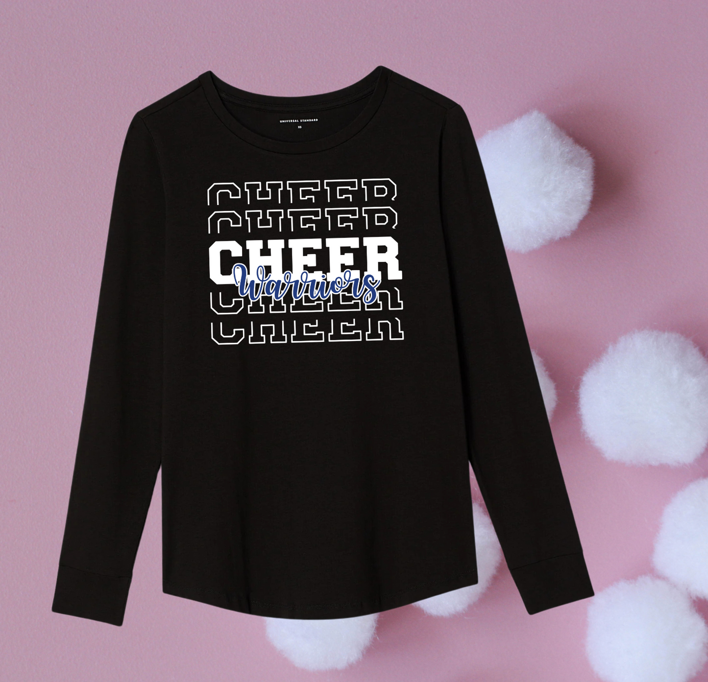 Cheer x4 Warriors Long Sleeve T-Shirt - ADULT SIZE
