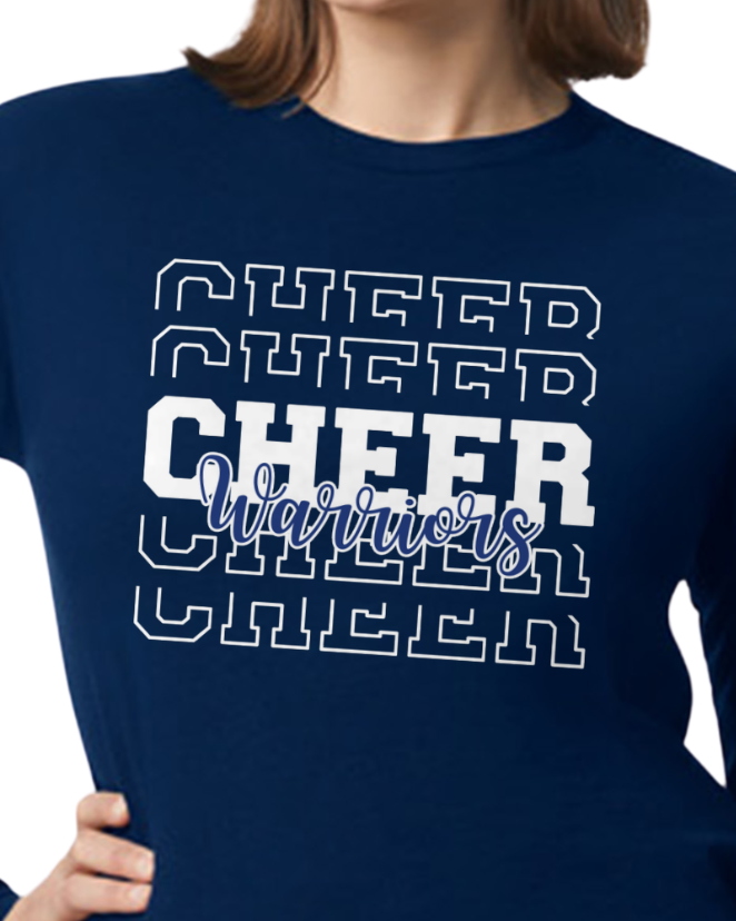 Cheer x4 Warriors Long Sleeve T-Shirt - ADULT SIZE