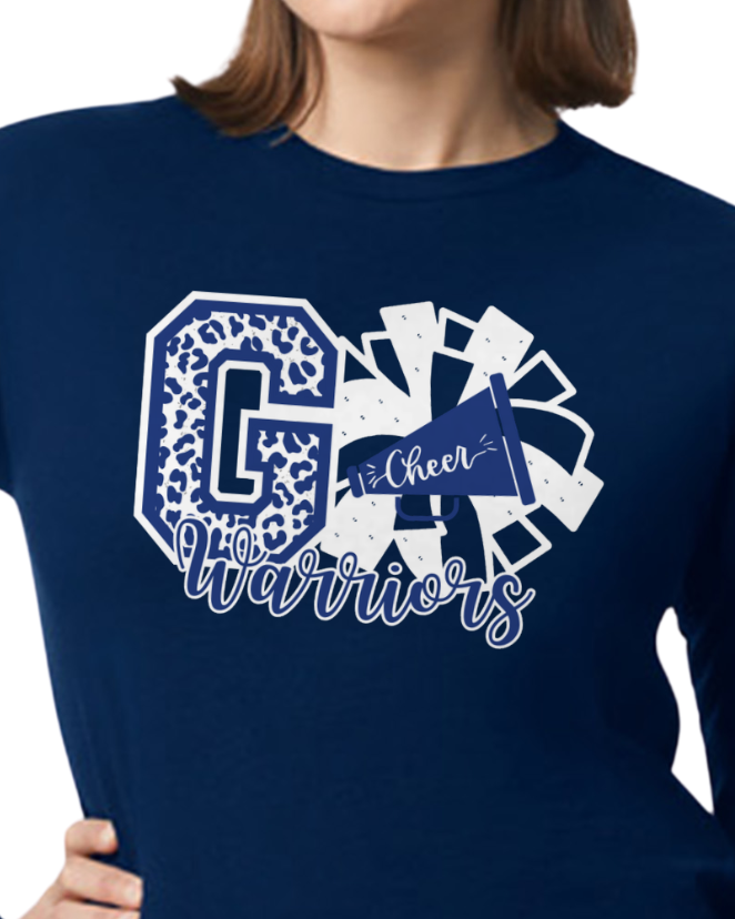 GO Warriors Cheer Long Sleeve T-Shirt - ADULT SIZE