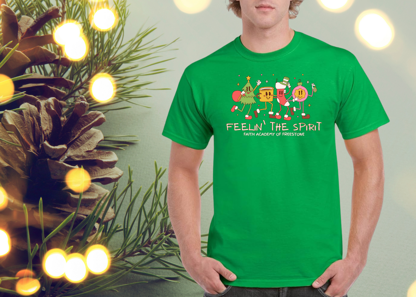 Feelin' The Spirit Ornaments T-Shirt - ADULT SIZE