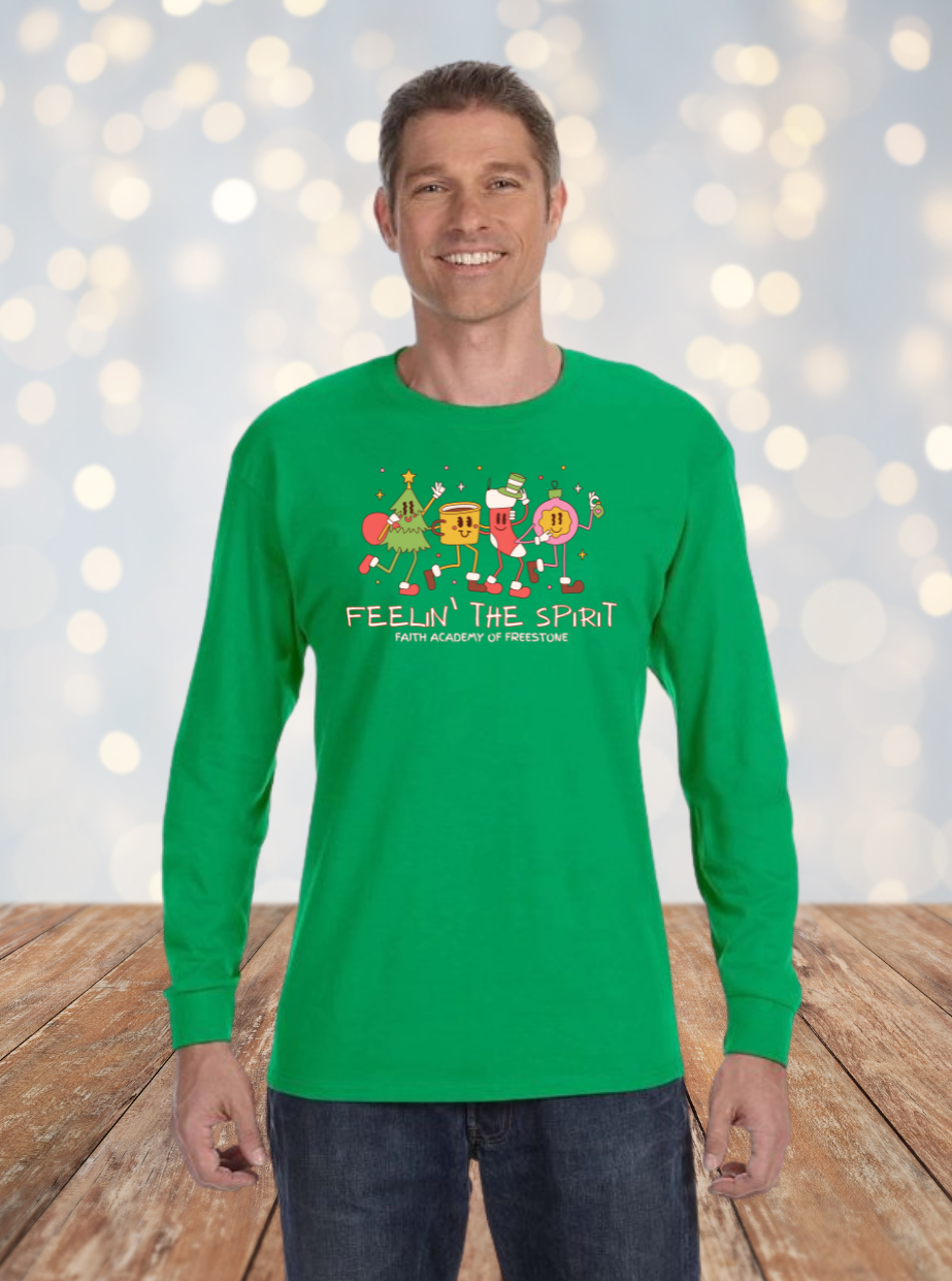 Feelin' The Spirit Tree Long Sleeve T-Shirt - ADULT SIZE