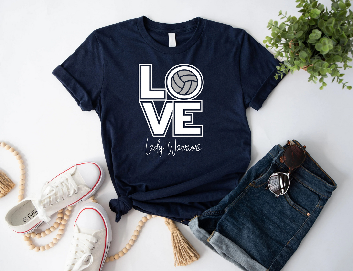 LOVE Lady Warriors Volleyball T-Shirt - ADULT SIZE