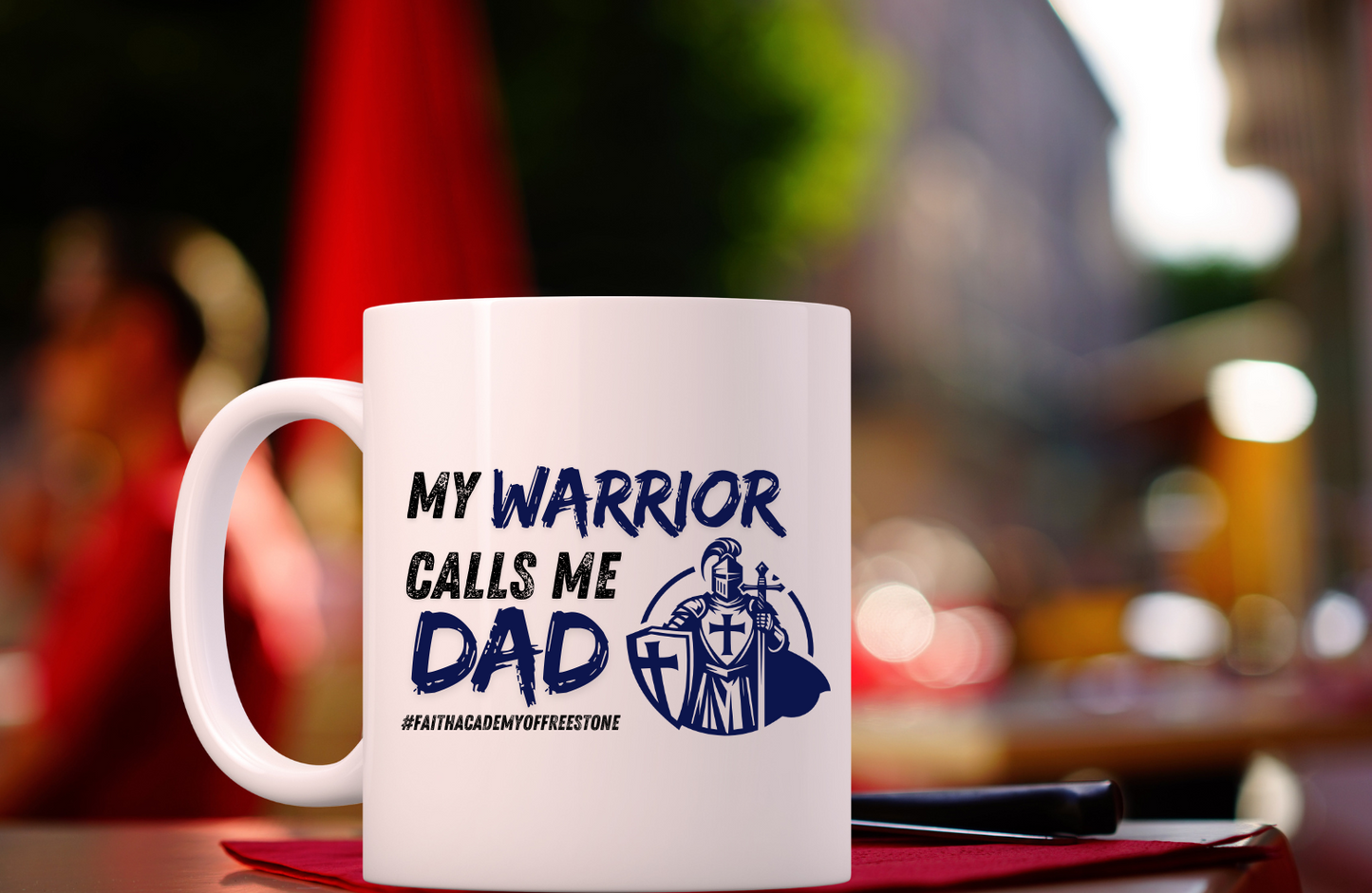 My Warrior Calls Me Dad Mug - 15 oz.