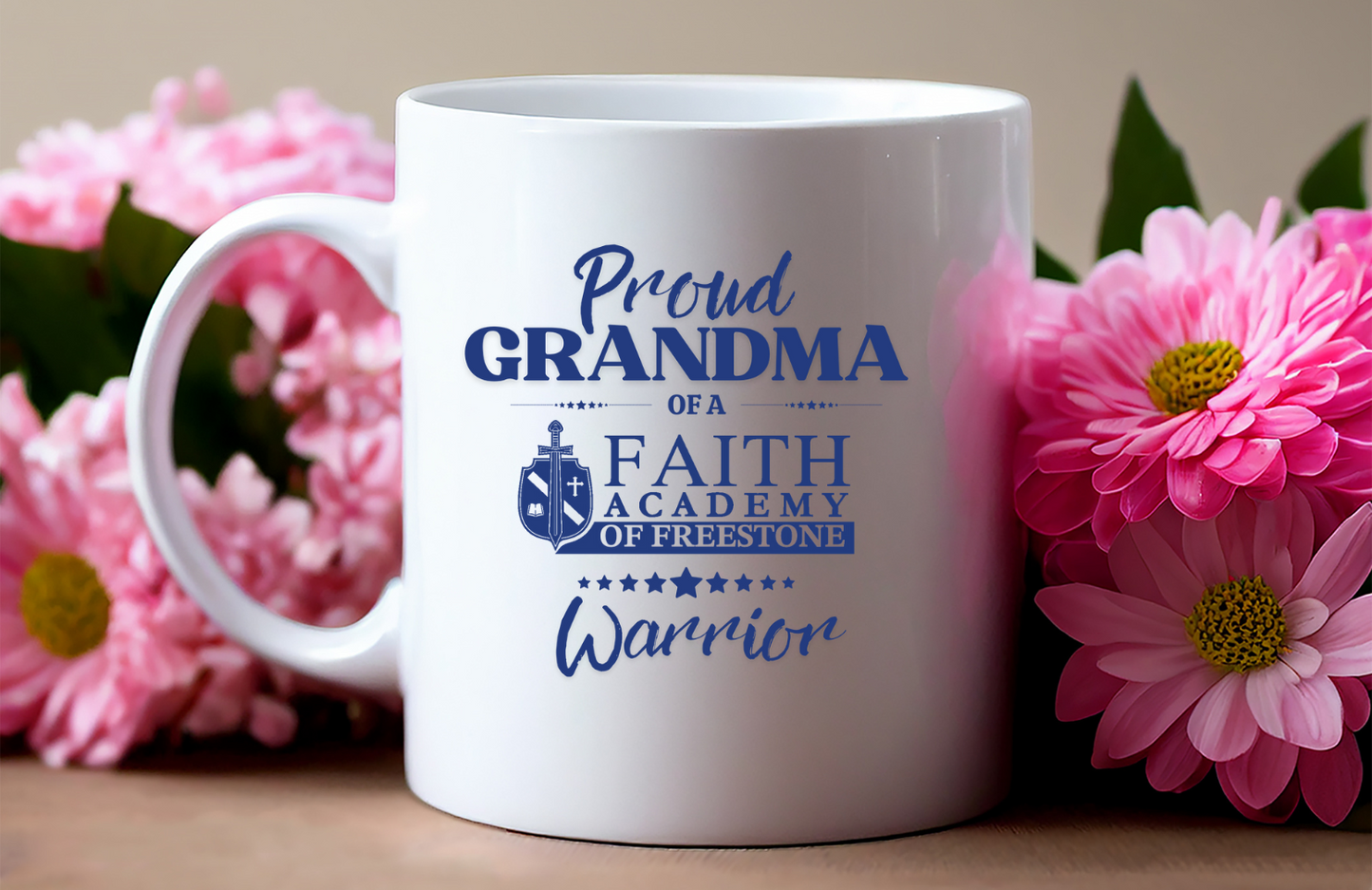 Proud GRANDMA of a Faith Academy of Freestone Warrior Mug - 15 oz.