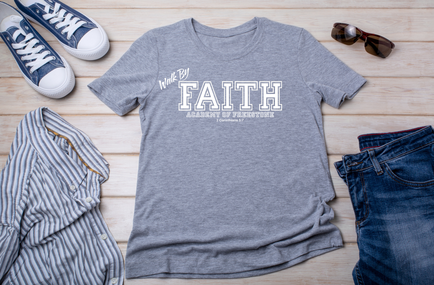 Walk By FAITH Academy of Freestone T-Shirt - ADULT SIZE