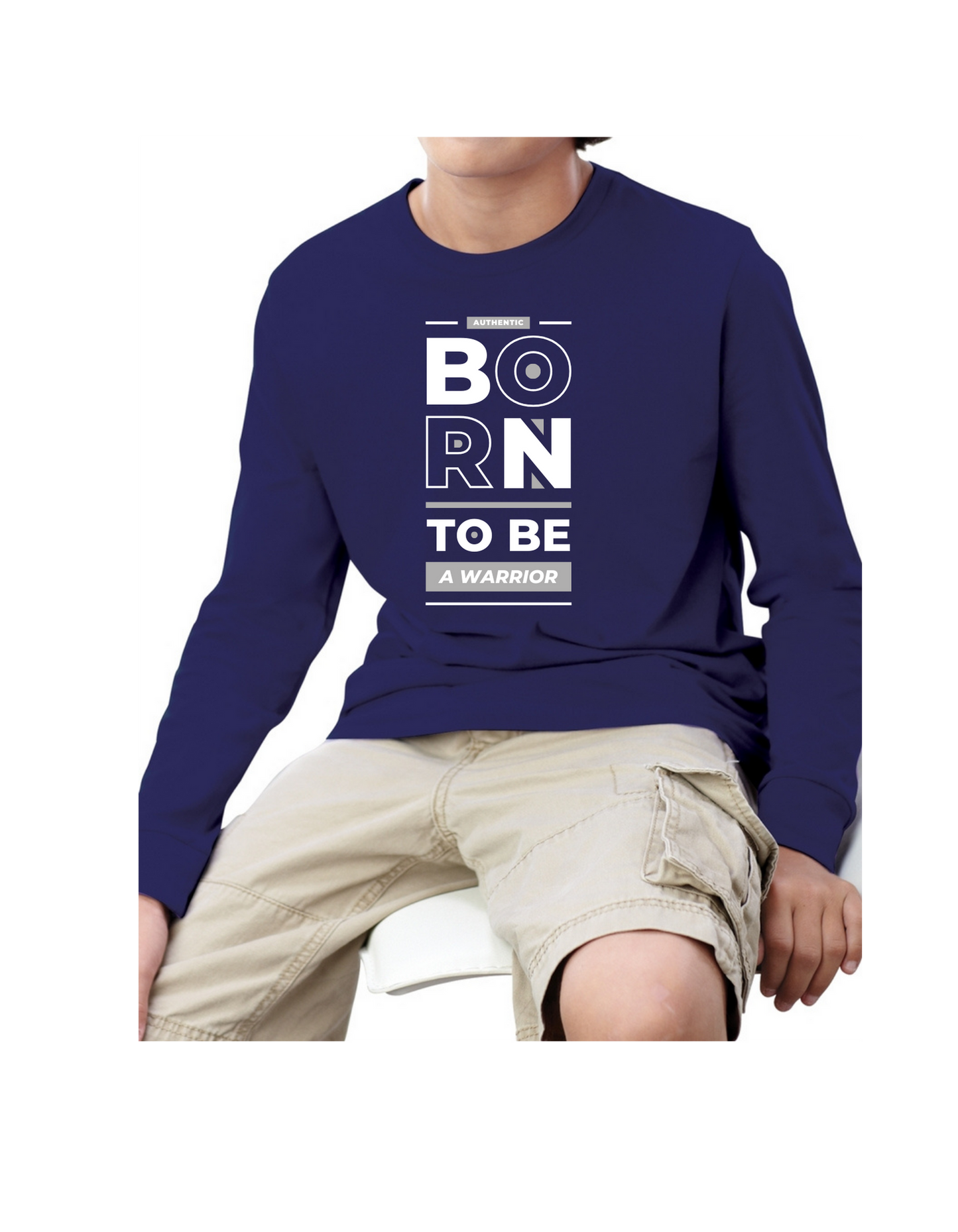 Authentic Born To Be A Warrior Long Sleeve T-Shirt - YOUTH SIZE