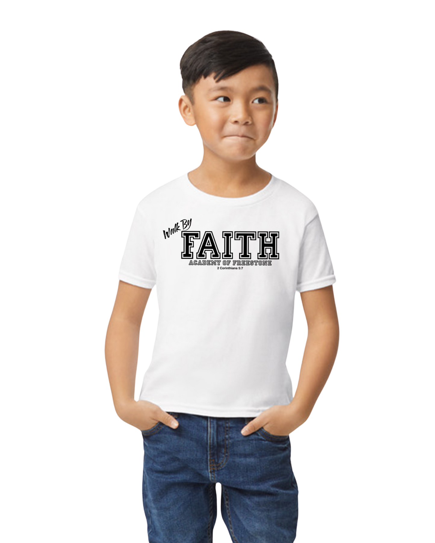 Walk By FAITH Academy of Freestone T-Shirt - YOUTH SIZE